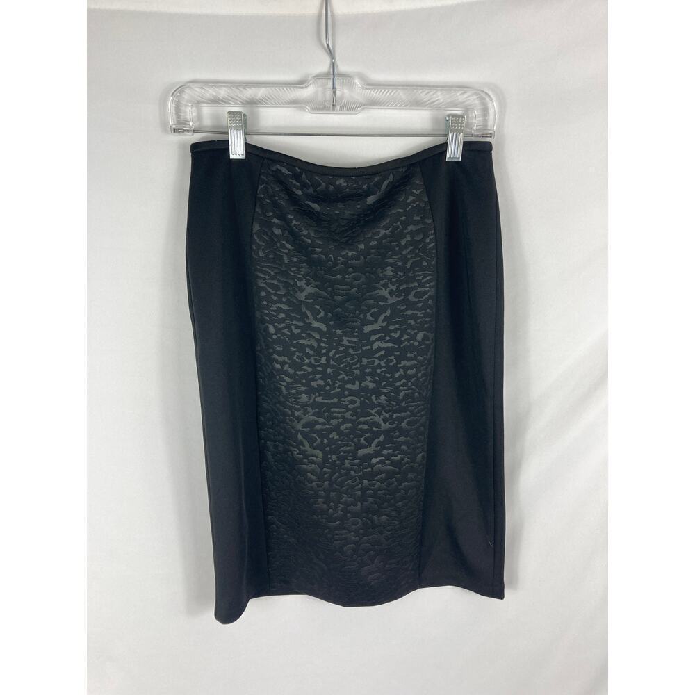 Calvin Klein Animal Print Panel Black Skirt Size 2